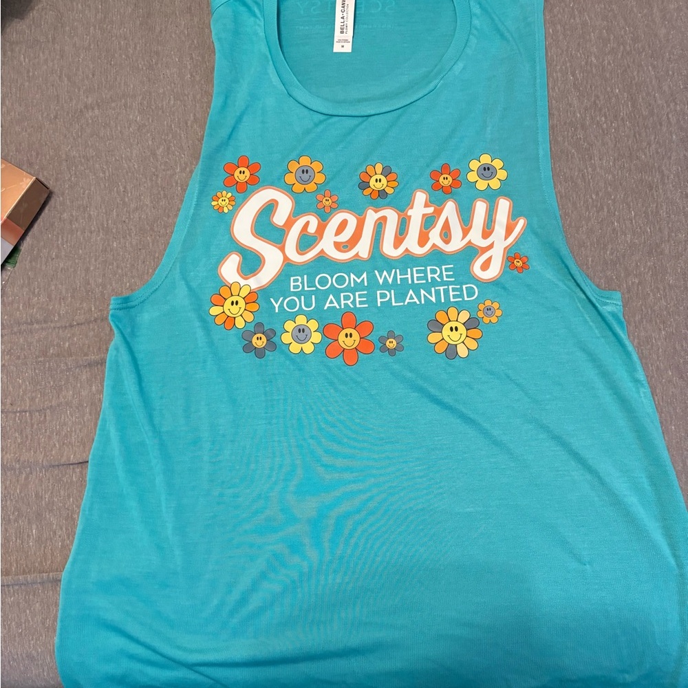 Bella Canvas Teal Floral Muscle Tee